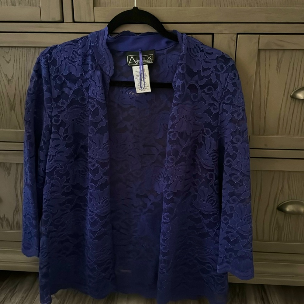 Purple  Alex evenings 98%polyester 2%spandex